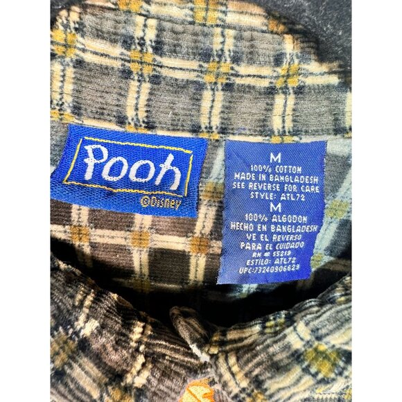 Disney Womens Pooh Plaid Soft Corduroy Shirt Medium Tigger Embroidery - Picture 2 of 12